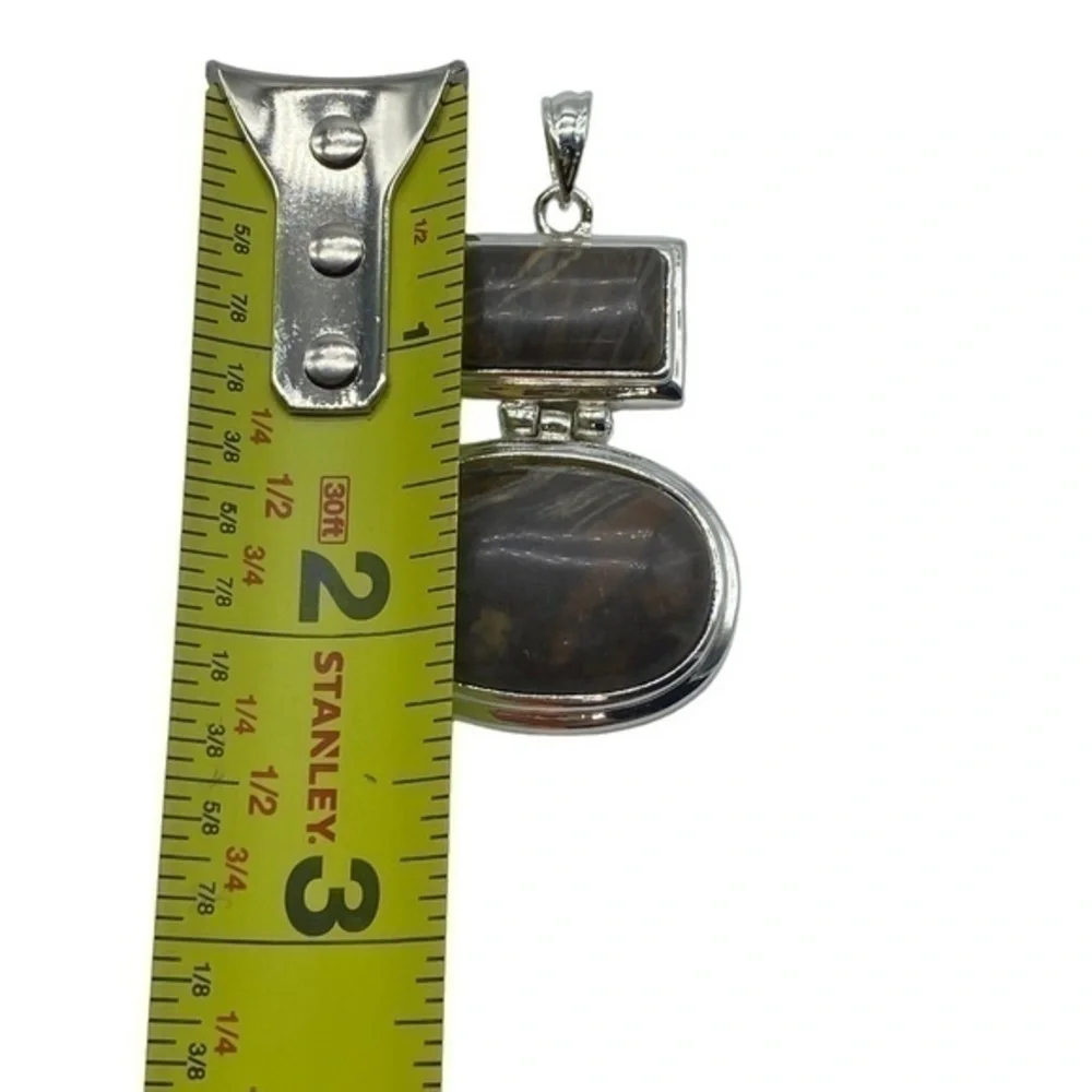 Red River Jasper Gemstone Sterling Silver 925 Pendant 2.5in